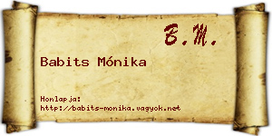 Babits Mónika névjegykártya